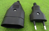 Euro Stecker und Kupplung schwarz