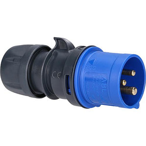 CEE-Stecker 16 A, IP 44, 2P+E, blau, Caravan, Wohnwagen, Starkstrom, Kraftstrom