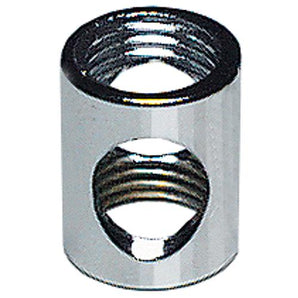 Auslaßmuffe M 10x1 / M 10x1, Innengewinde, messing oder chrom Lampenzubehör