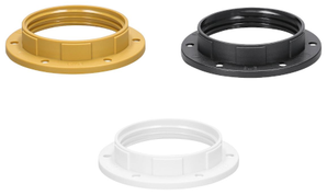 Iso-Schraubring in schwarz, weiss, silber, gold für Fassung E27, Gegenring